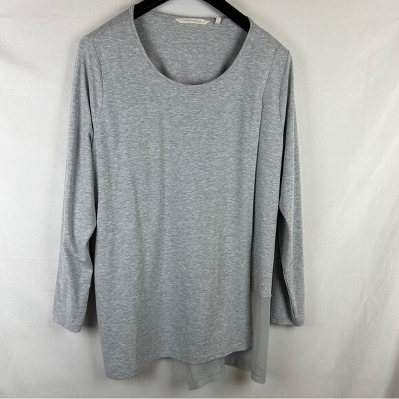 Soft surroundings mixed texture gray long blouse size 1X - Picture 1 of 5